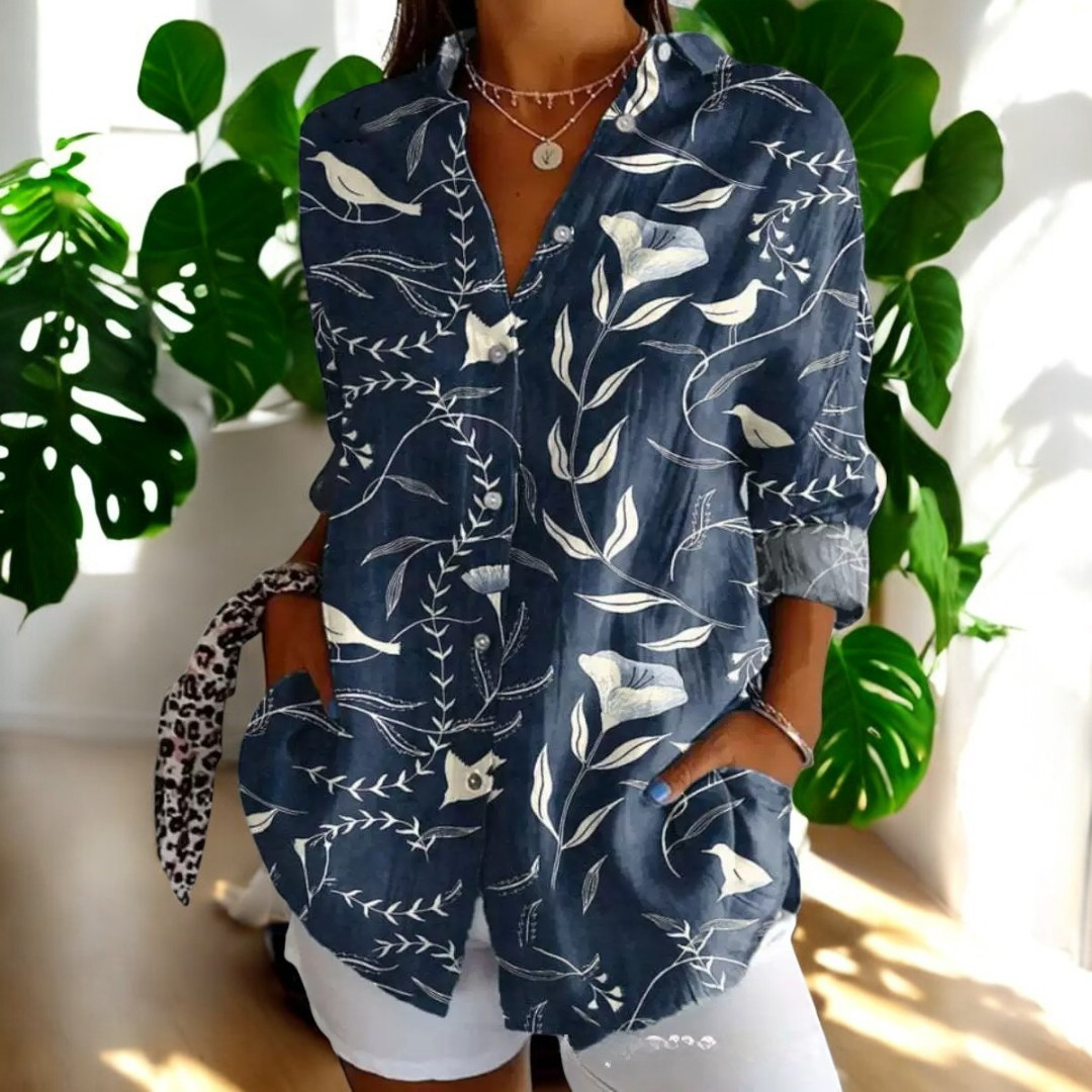 Liera - Dames blouse met doorknoopsluiting