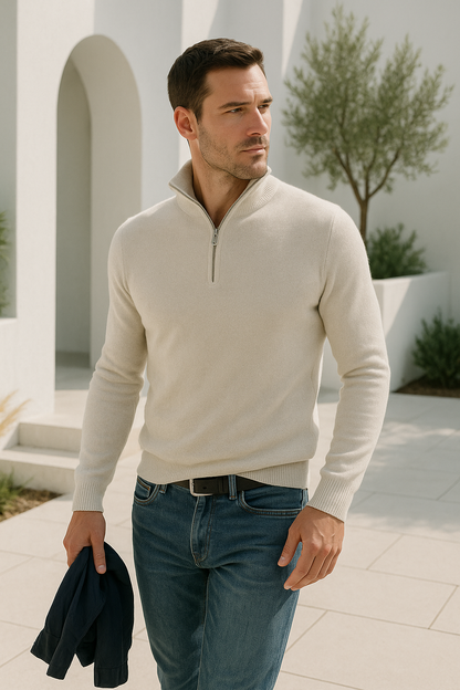 Gustav | Casual half zip lange mouwen trui