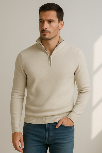 Gustav | Casual half zip lange mouwen trui