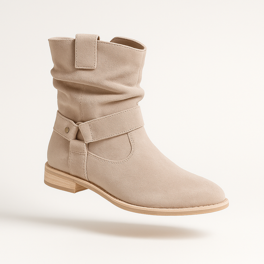 Boets | Suede laarsjes met lage hak en rits