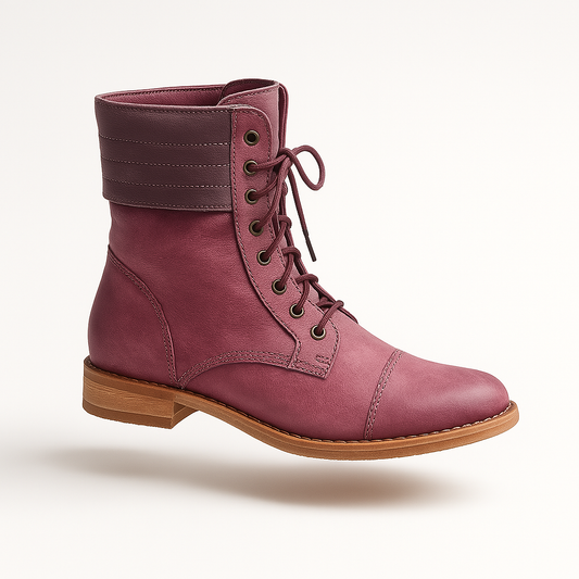 Pacita | Leren retro vintage veterlaarzen voor dames