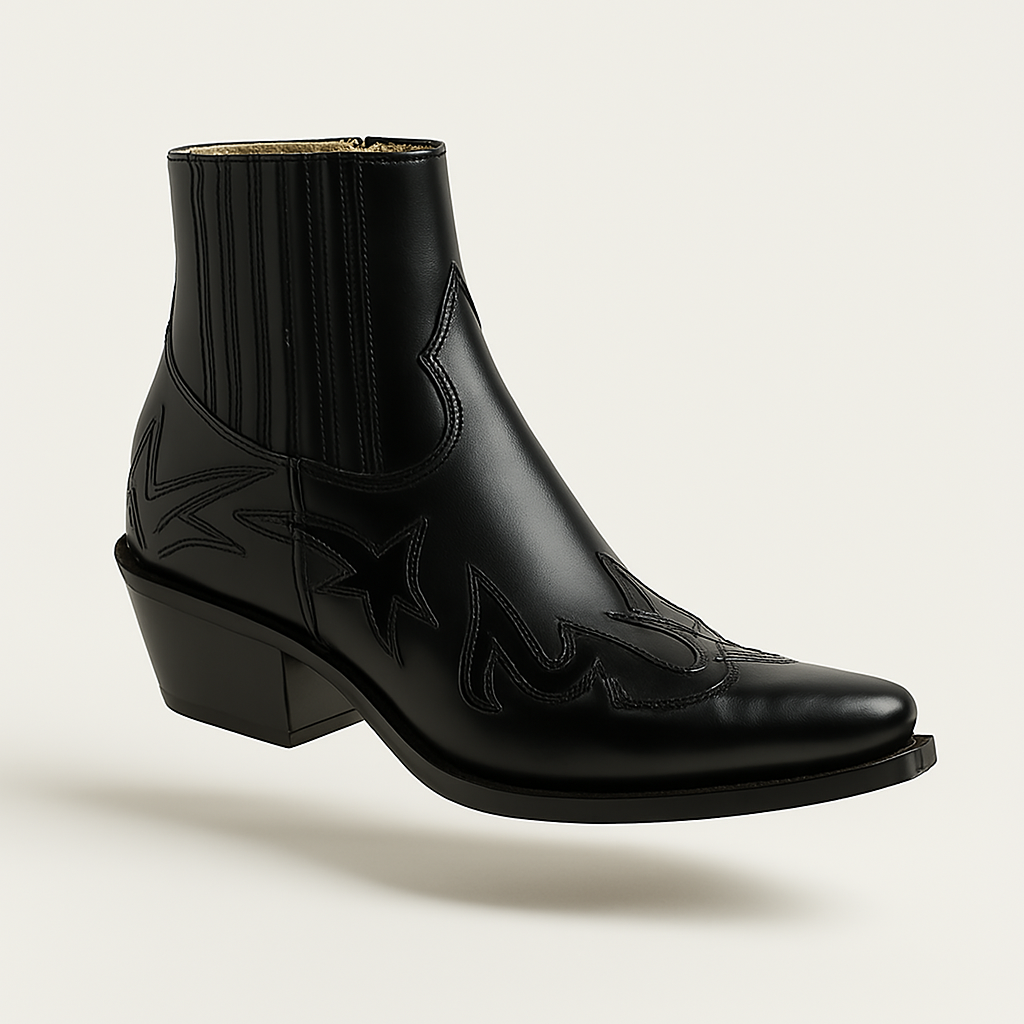 Boetz | Vintage lederen cowgirl laarsjes bruin zwart