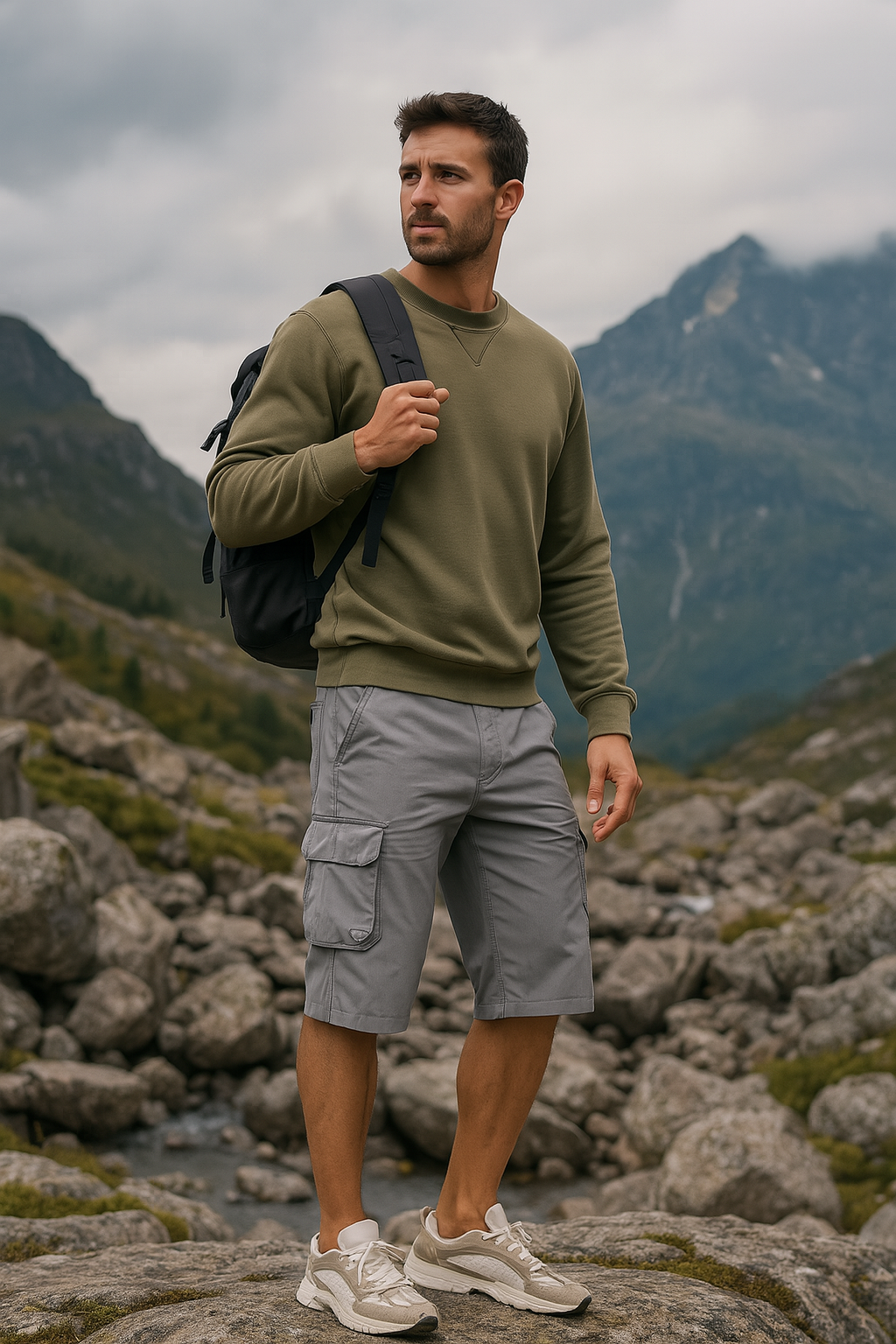 Marc - Heren cargoshort met lange pijp en zakken