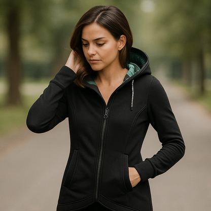 Floral lentejas hoodie waterproof dames
