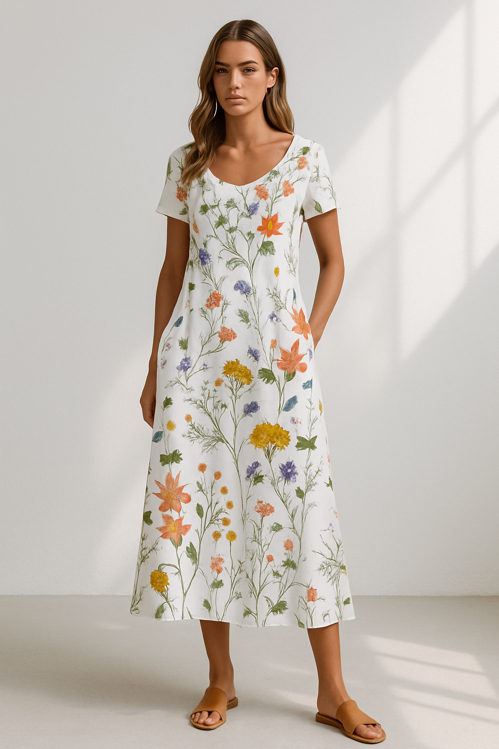 Florella | Dames zomerjurk met korte mouw en bloemenprint
