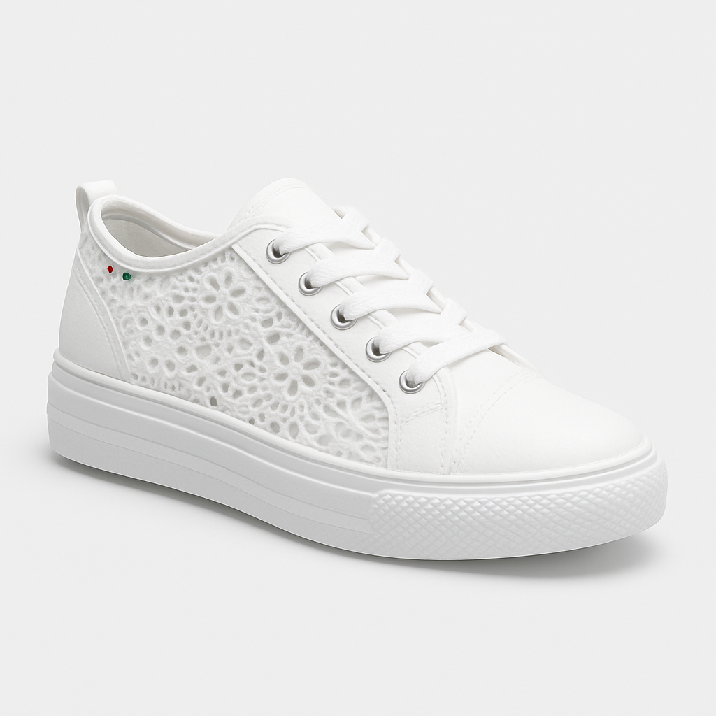 Kinsley | Gehaakte sneakers met vetersluiting voor dames