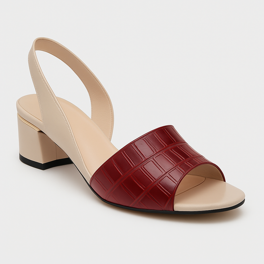 Emrys | Open sandalen met croco-accent
