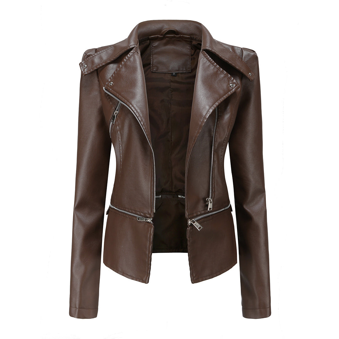 Hanna - Chique leren jacket afneembare onderkant