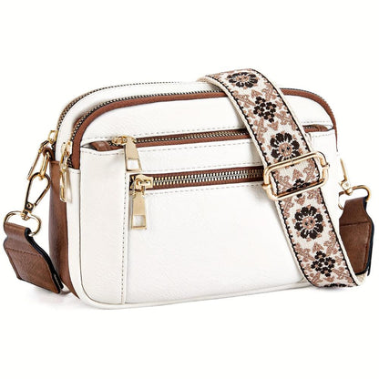 Zamfira - Crossbody damestas met ritsvakken en verstelbare band