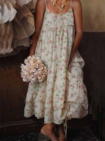 Kalina - Zomerse dames midi-jurk met sierlijke ruches