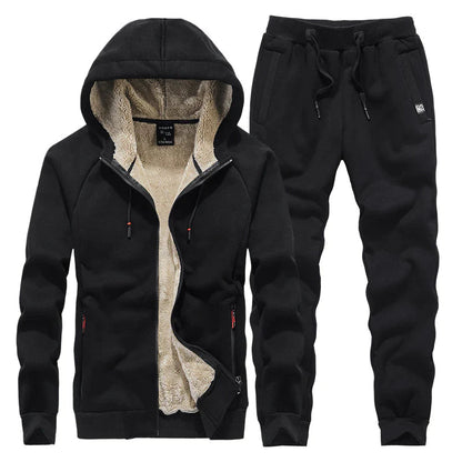 Kazimir - Heren knusse fleecegevoerde hoodie en jogger set