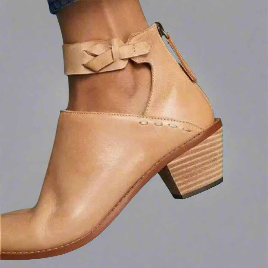 Letizia - Enkelhoge damesschoen met uitsnijding en gevlochten band