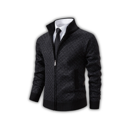 Carver - Ruitenpatroon zip-up sweater voor heren