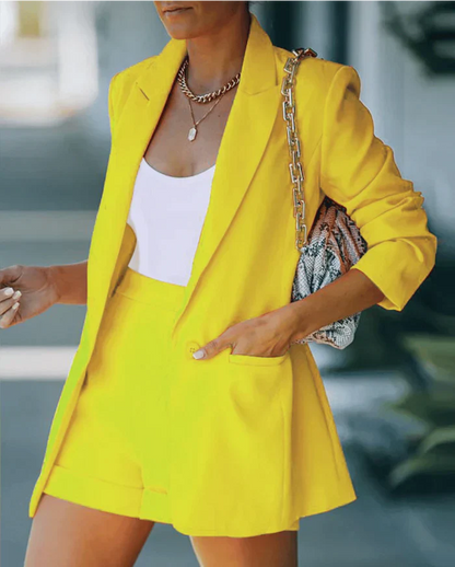 Amina - Dames shortpak met blazer en rechte pijp