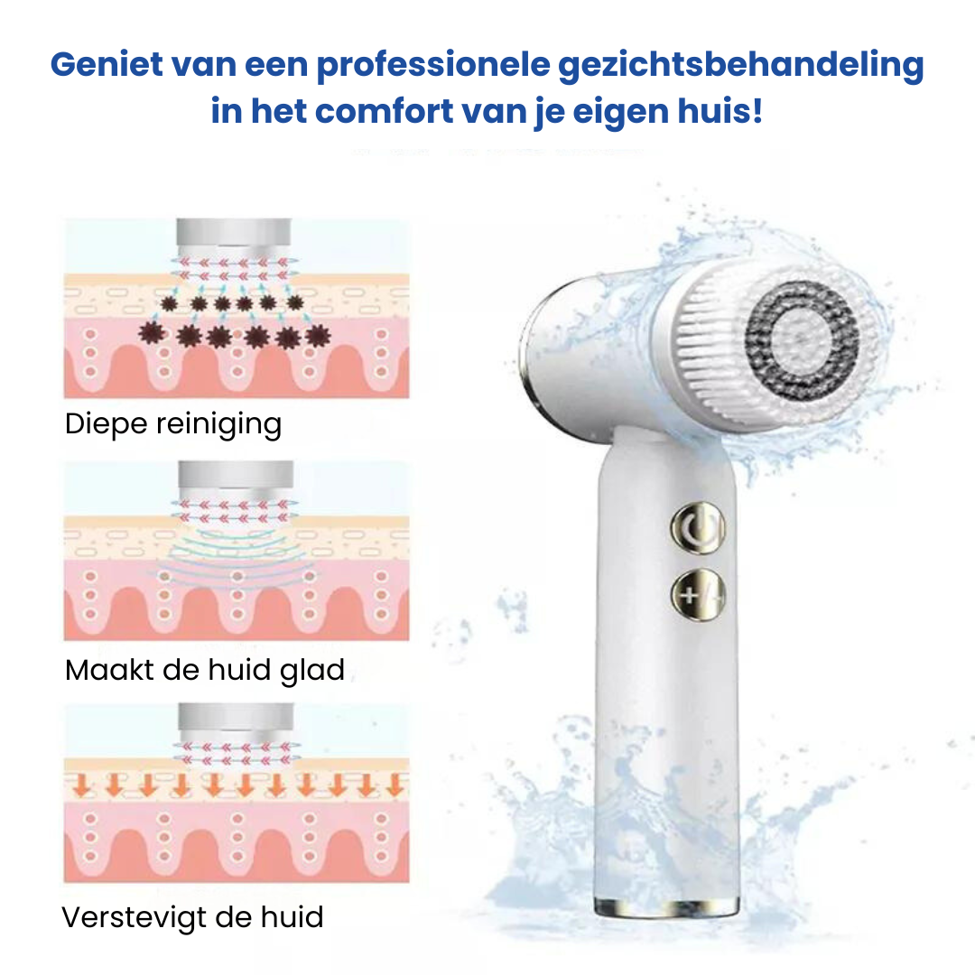 SkinGlow | 6-in-1 professionele elektrische gezichtsreinigingsborstel