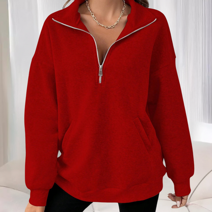 Ysella - Fleece trui met rits voor dames