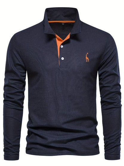 Fredrick - Lange mouwen poloshirt met contrasterende afwerking