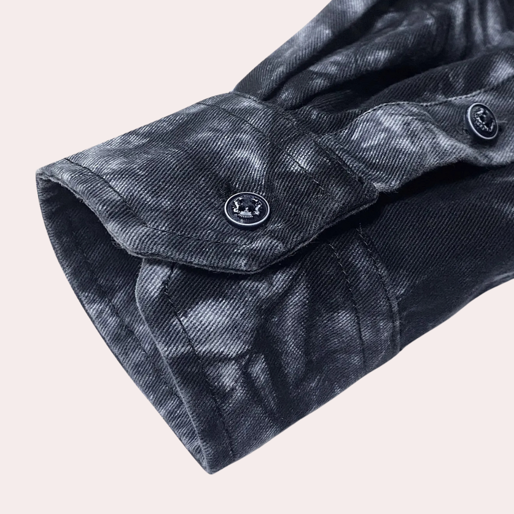 Renzo - Herenoverhemd met lange mouwen en abstracte print