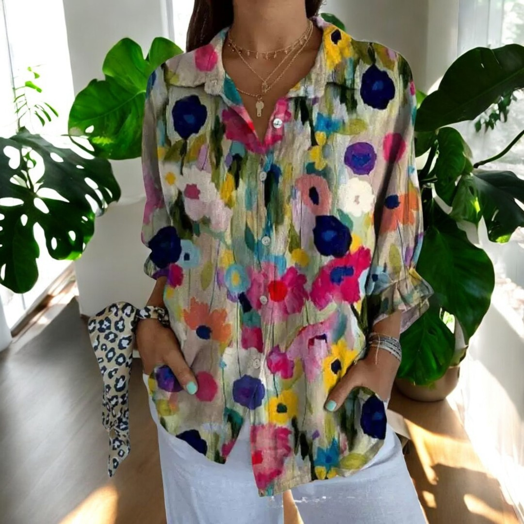 Liera - Dames blouse met doorknoopsluiting