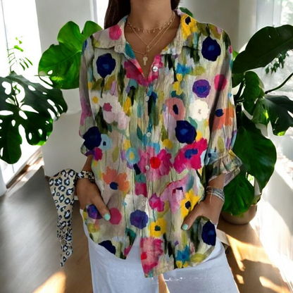 Liera - Dames blouse met doorknoopsluiting