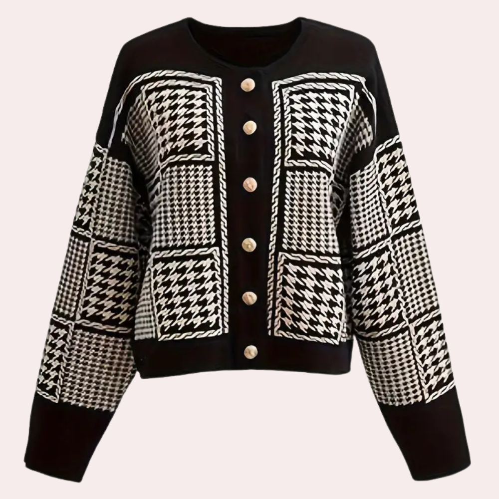 Ixora - Gebreid damesvest met knoopsluiting voor