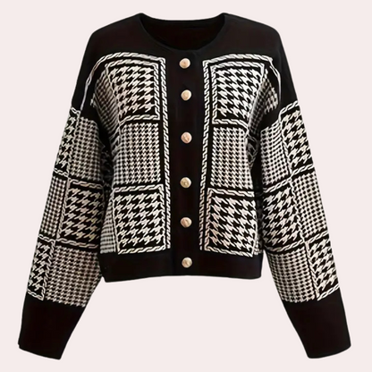 Ixora - Gebreid damesvest met knoopsluiting voor