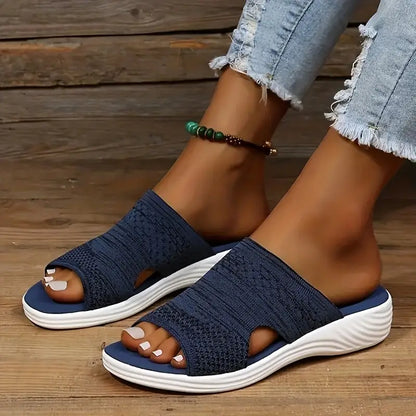Zuleika - Dames comfort instapsandaal met golvende zool