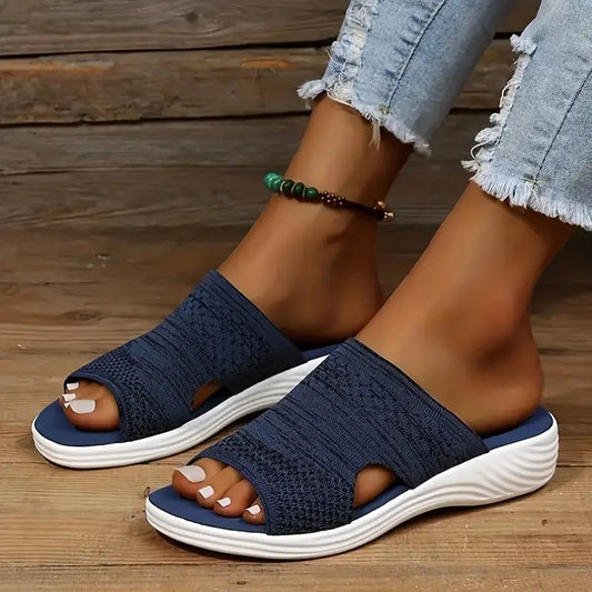 Zuleika - Dames comfort instapsandaal met golvende zool