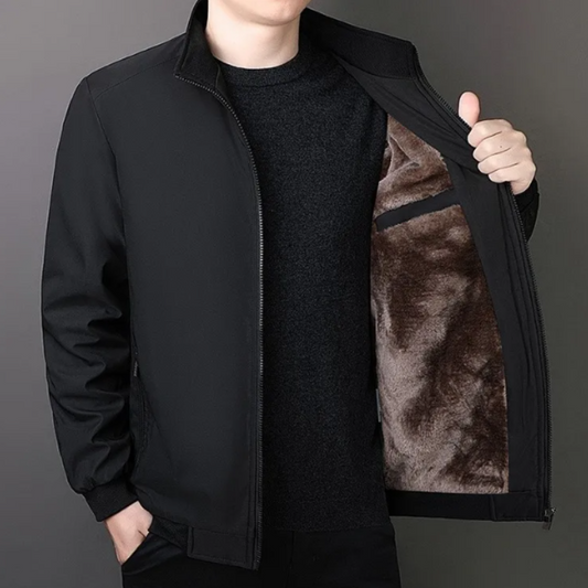 Ephraim - Met fleece gevoerd herenjack met rits aan de voorkant