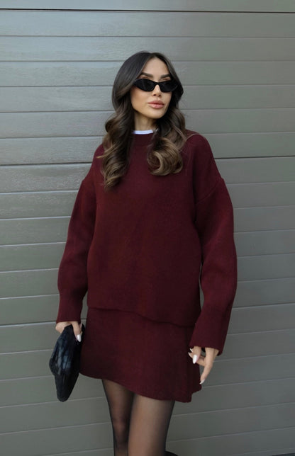 Angelika – Gebreide minirok met oversized trui voor dames