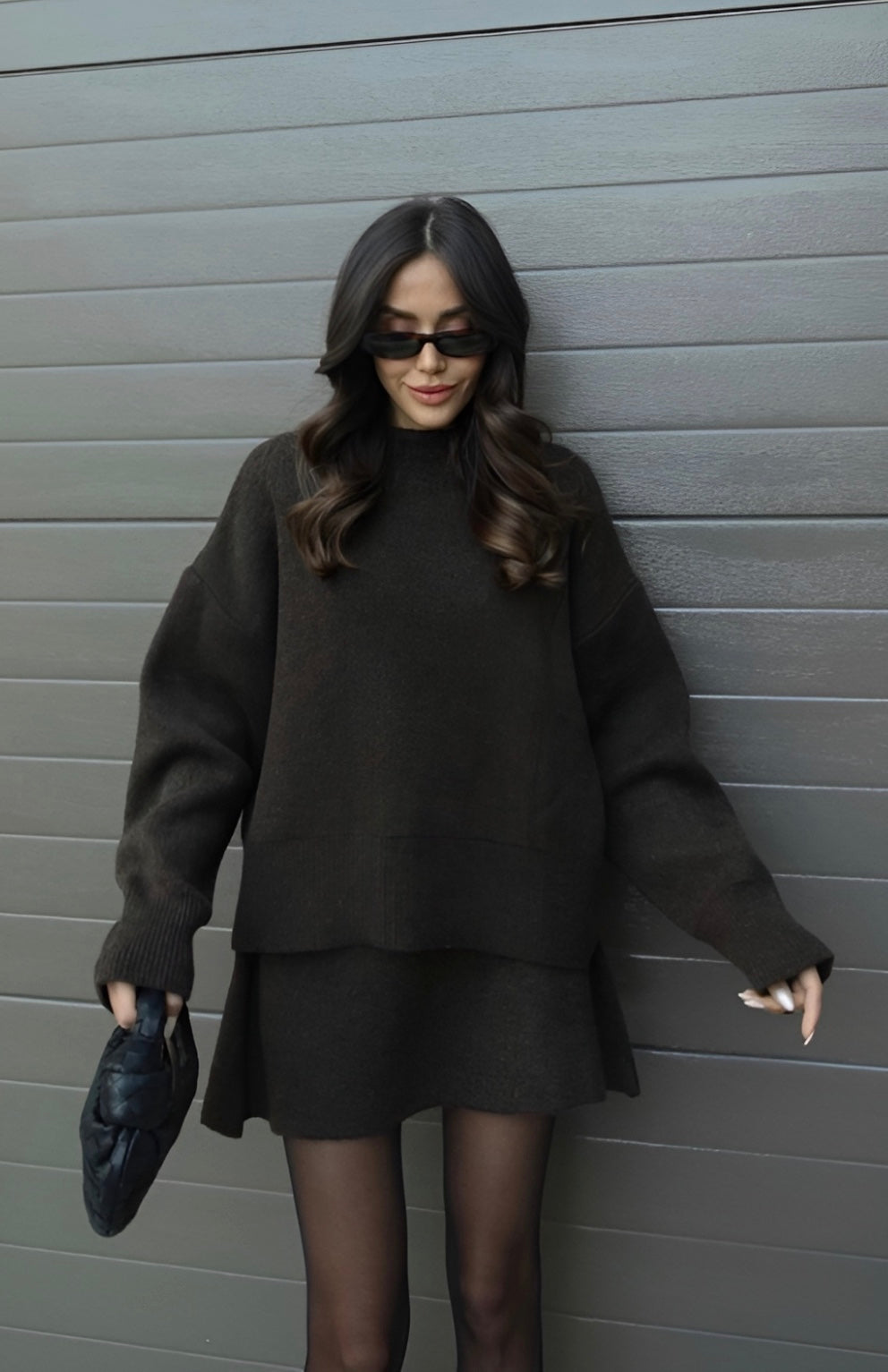 Angelika – Gebreide minirok met oversized trui voor dames