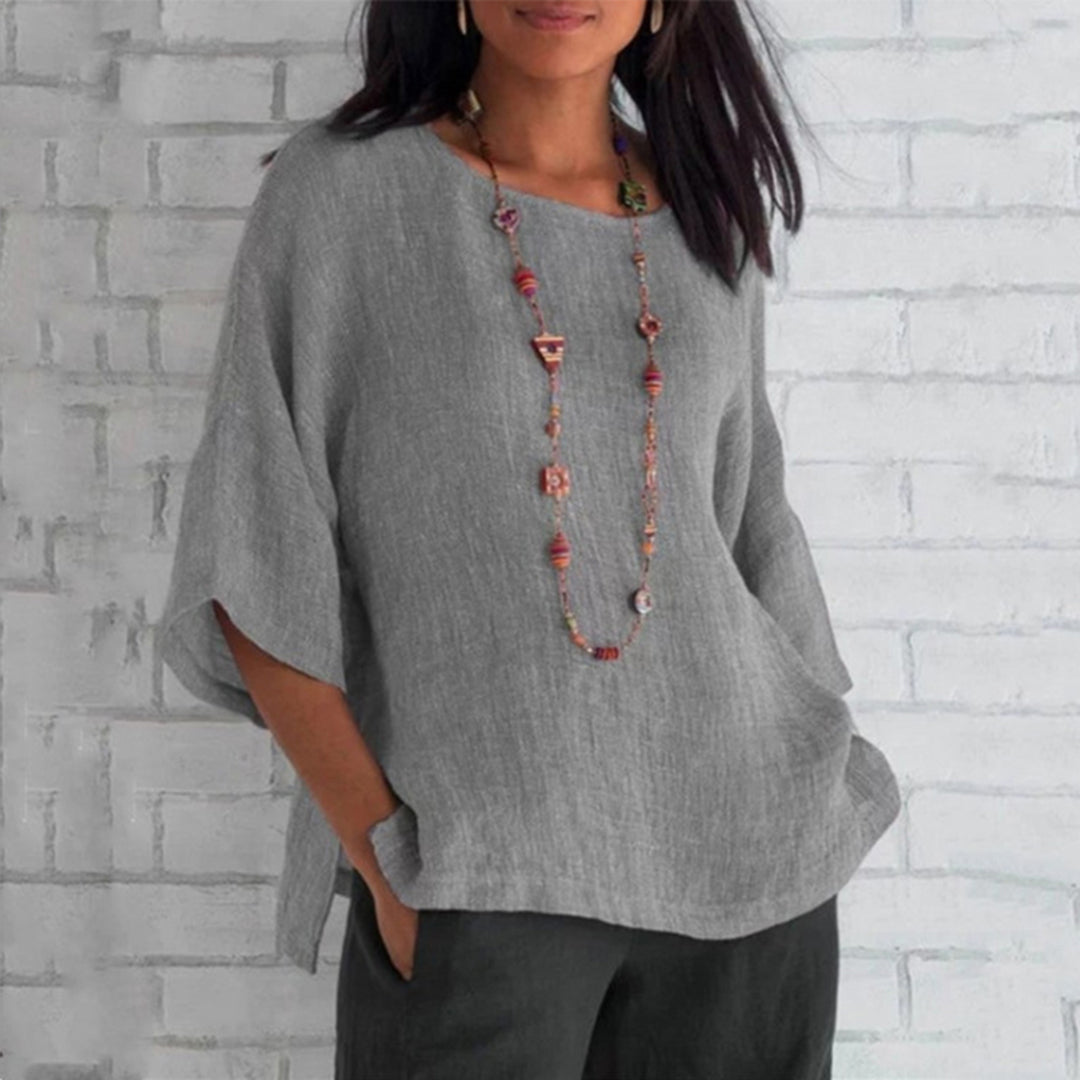 Marta - Losvallende oversized top met ronde hals voor dames