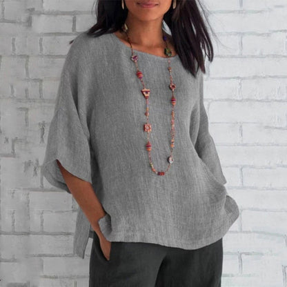 Marta - Losvallende oversized top met ronde hals voor dames