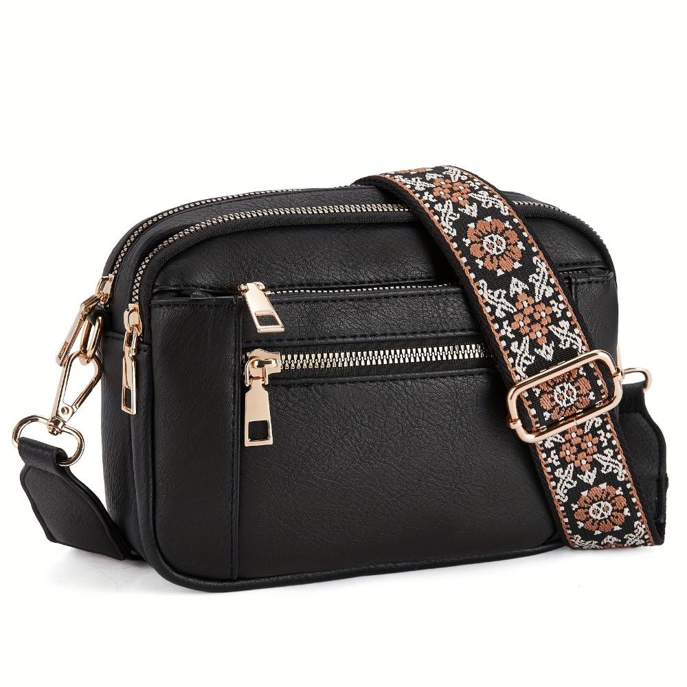 Zamfira - Crossbody damestas met ritsvakken en verstelbare band