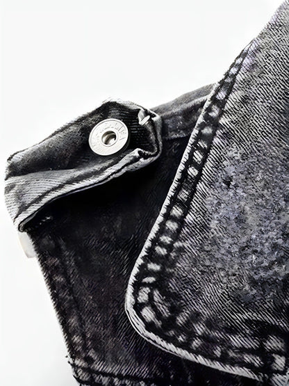 Jana - Dames biker gilet met ritsdetails en washed look