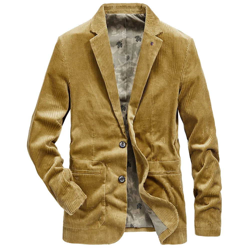 Teo - Corduroy blazer met gebloemde voering voor heren