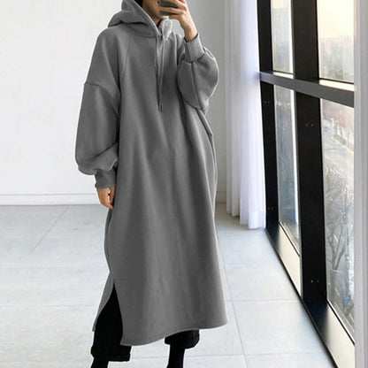 Preenie - Knusse oversized lange jasjurk met capuchon