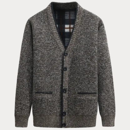 Gregg - Gebreid V-hals vest met knopen voor heren