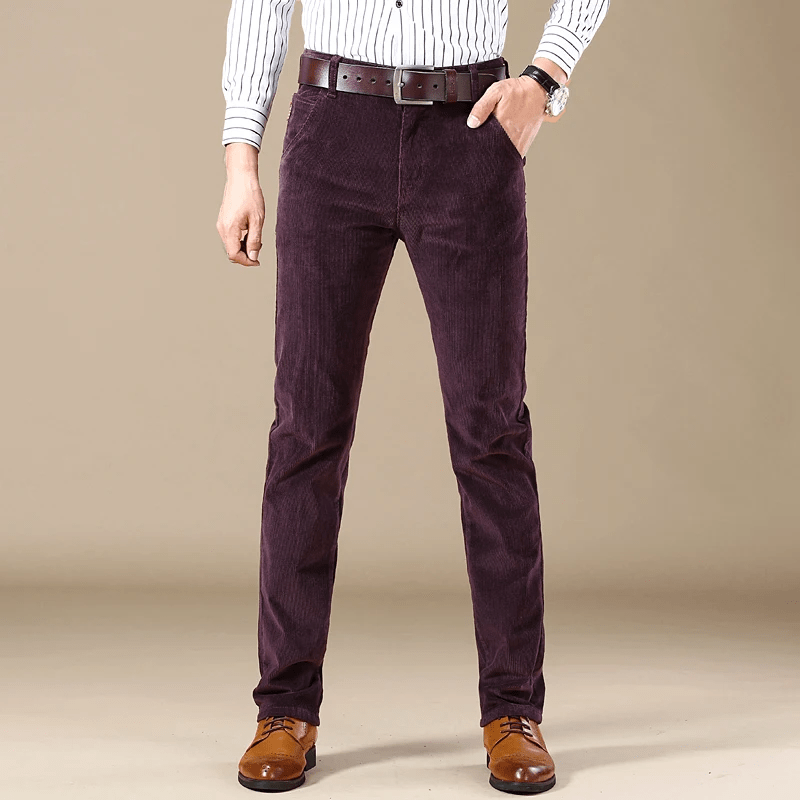 Machiavelli - Klassieke corduroy slim-fit broek voor heren