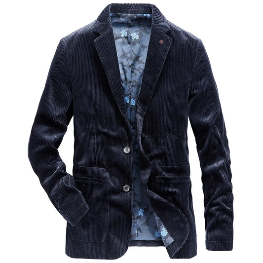 Teo - Corduroy blazer met gebloemde voering voor heren