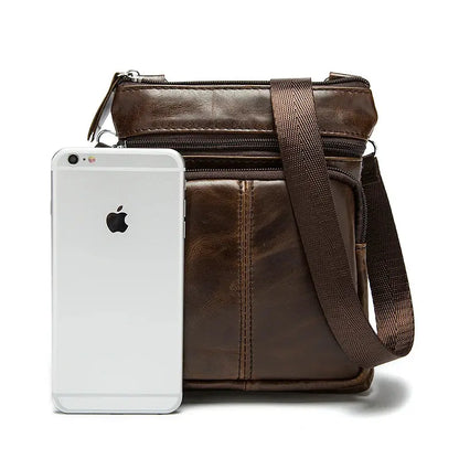 Nikolai - Leren crossbodytas met meerdere compartimenten voor mannen