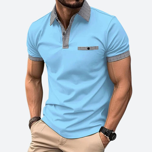 Piolo | Herenpoloshirt atletisch ruit accenten