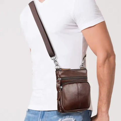 Nikolai - Leren crossbodytas met meerdere compartimenten voor mannen