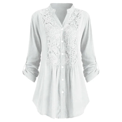 Blossom & Lace - Lange blouse met pofmouwen voor dames