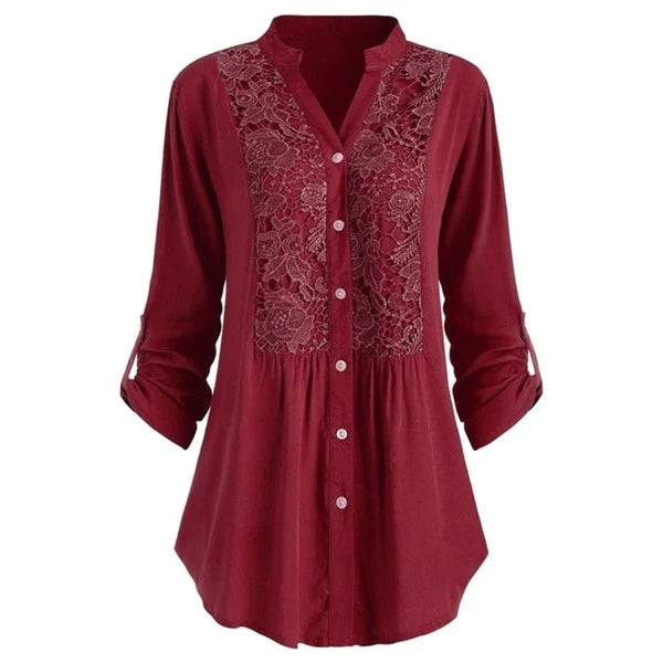 Blossom and Lace - blouse lange pofmouwen kant patroon