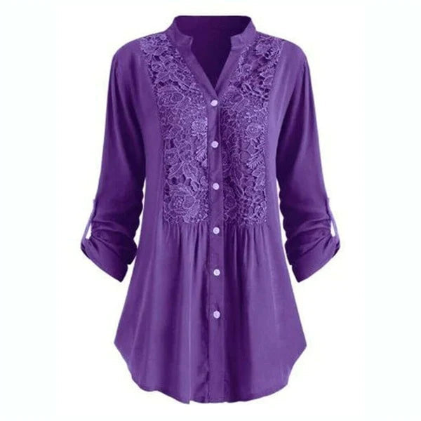 Blossom and Lace - blouse lange pofmouwen kant patroon