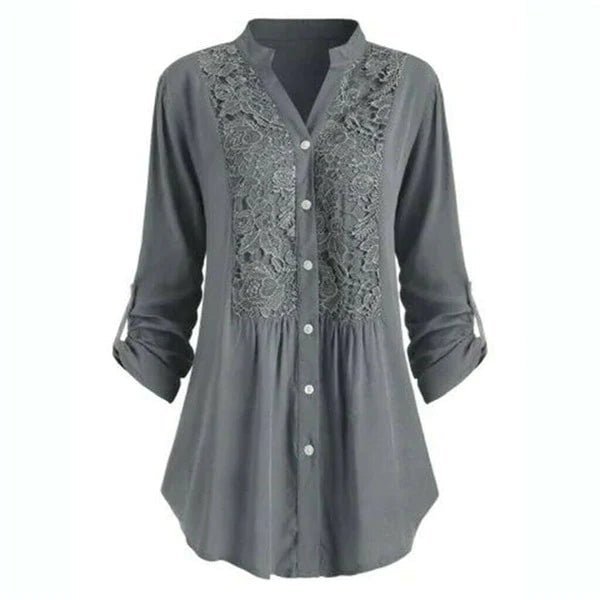 Blossom and Lace - blouse lange pofmouwen kant patroon