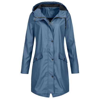 Clarissa - All-weather waterdichte lange regenjas voor vrouwen