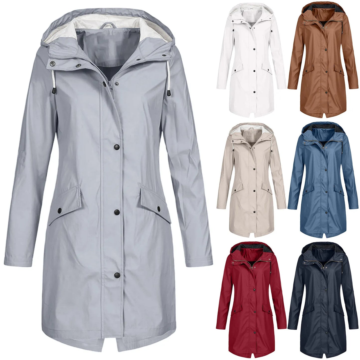 Clarissa - All-weather waterdichte lange regenjas voor vrouwen