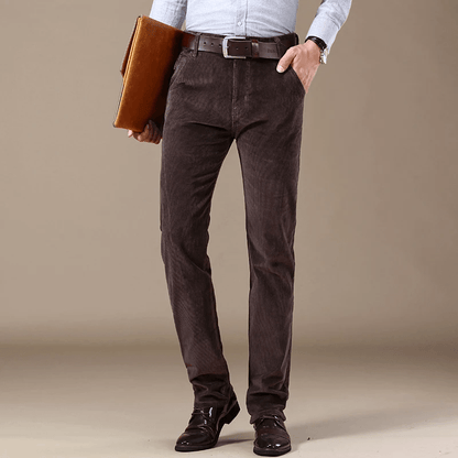 Machiavelli - Klassieke corduroy slim-fit broek voor heren